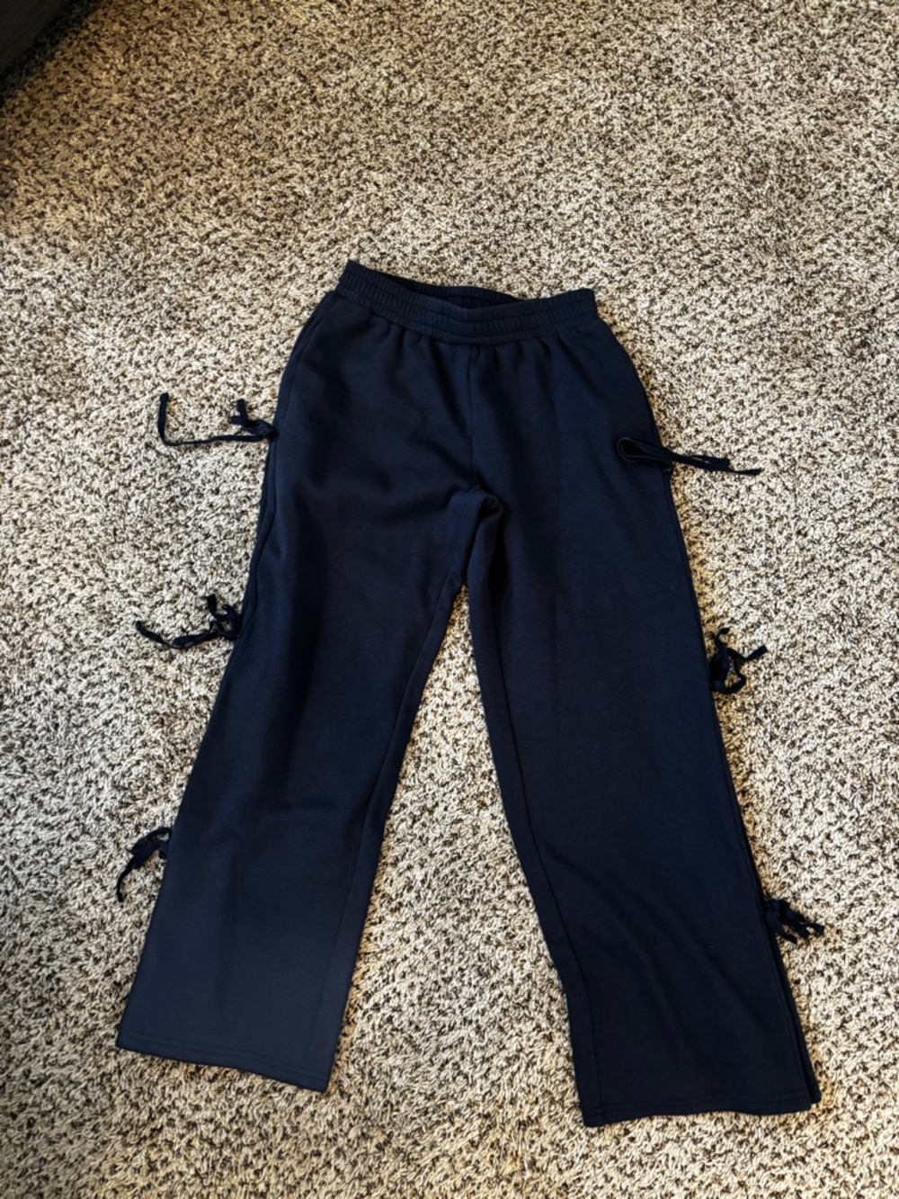Edikted navy Wide-Leg Tie Detail Pants